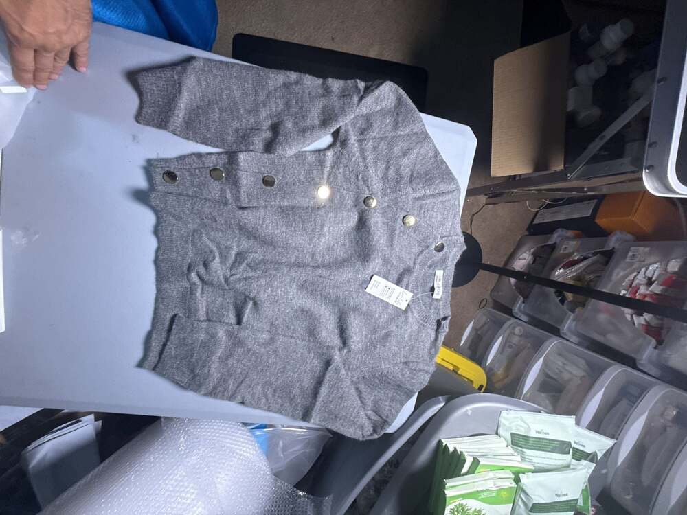 Cupshe Gray Button-Front Knit Cardigan Sweater